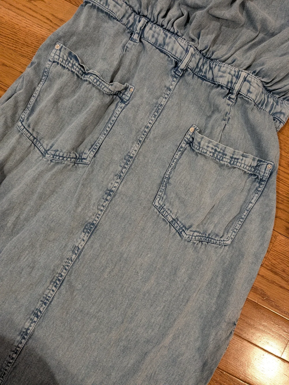 Free People Mad Love Denim Midi Dress Large
